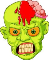 dibujos animados de cabeza de zombie vector