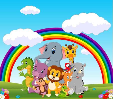 collection of zoo animals with guide