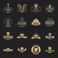 Hygiene logo icons set, simple style vector