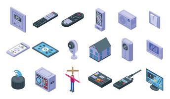 Control icons set, isometric style vector