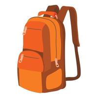 Travel backpack icon, cartoon style vector