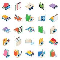 Visually impaired icons set, isometric style vector