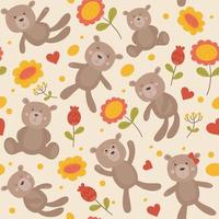 Seamless Teddy Bear Background vector