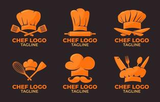 conjunto de logotipo de chef vector