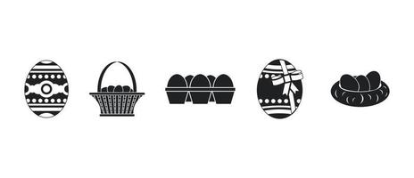 Eggs icon set, simple style vector