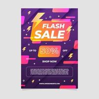 Flash Sale Gradient Poster Template vector