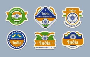 India Independence Day Stickers Set vector