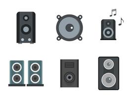 conjunto de iconos de altavoz, estilo plano vector