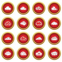 Cloud icons set, simple style vector