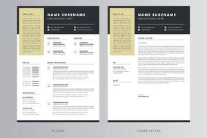 Professional Resume and Cover Letter Template. Pro Vector