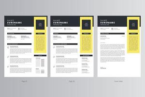 Professional Resume and Cover Letter Template. Pro Vector