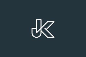 plantilla de vector de diseño de logotipo de letra inicial jk