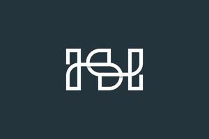 Initial Letter SH Logo or HS Logo Design Vector Template