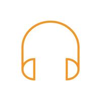 eps10 auriculares vectoriales naranjas o icono de arte de línea de auriculares en un estilo moderno simple y plano aislado en fondo blanco vector