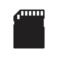 tarjeta de memoria de vector negro eps10 o icono sólido de tarjeta micro sd en un estilo moderno simple y moderno aislado en fondo blanco