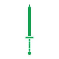 eps10 green vector sword icon or logo in simple flat trendy modern style isolated on white background