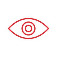 eps10 red vector human eye line art icon or logo in simple flat trendy modern style isolated on white background