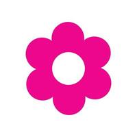 eps10 rosa vector flor sólido icono o logotipo en estilo moderno plano simple aislado sobre fondo blanco