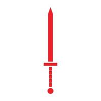 eps10 red vector sword icon or logo in simple flat trendy modern style isolated on white background