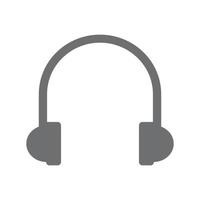 eps10 vector gris auriculares o icono de auriculares en estilo moderno plano simple aislado sobre fondo blanco