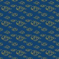 Line art seamless cloud pattern on colored background. vector