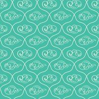 Line art seamless cloud pattern on colored background. vector