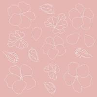 Pink background with flowers. Floral pattern. A template for design and creativity. vector