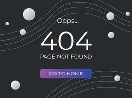 UX UI design 404 error. User interface with abstraction. A resource with a dark background. vector