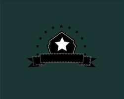 star symbol vector logo design with shield