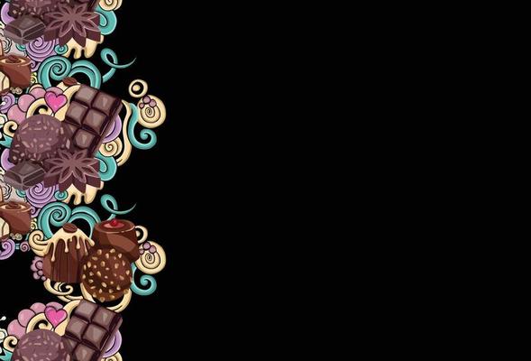 Isolated. Black, white and purple version. Cute and colorful candy sweet seamless pattern on black, white and purple background. High quality illustration