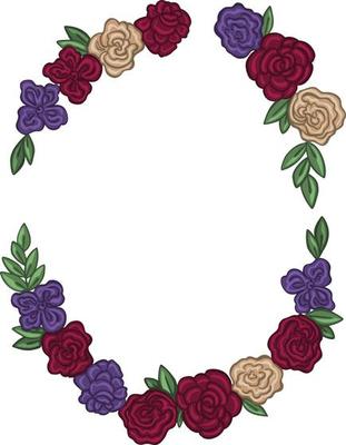 Hand drawn peony flowers wreath. Ideal for wedding logos monograms.