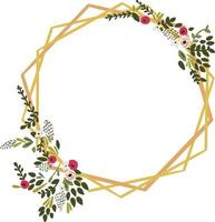 Wreath with pastel green,yellow and orange silhouettes of branches.Floral frame with space for your text. vector