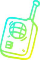cold gradient line drawing cartoon walkie talkie vector