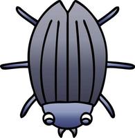 quirky gradient shaded cartoon beetle vector