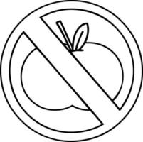 line drawing cartoon no fruit allowed sign vector