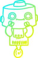 robot de dibujos animados de dibujo de línea de gradiente frío vector