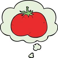 cartoon tomato and thought bubble vector