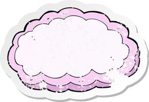 retro distressed sticker of a cartoon decorative cloud vector