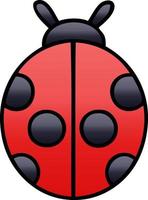 gradient shaded cartoon lady bug vector