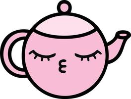 cute cartoon teapot vector