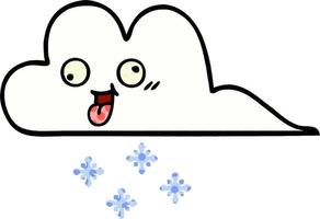 comic book style cartoon snow cloud vector