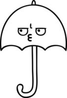 line drawing cartoon umbrella vector