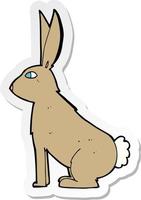 sticker of a cartoon rabbit vector