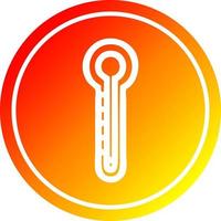 glass thermometer circular in hot gradient spectrum vector