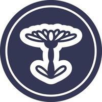 blooming flower circular icon vector