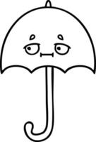 line drawing cartoon umbrella vector