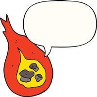 cartoon fireball and speech bubble vector