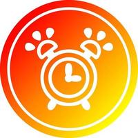 ringing alarm clock circular in hot gradient spectrum vector