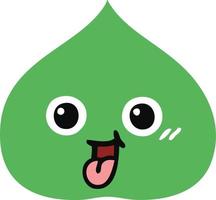 flat color retro cartoon expressional leaf vector