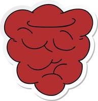 sticker of a quirky hand drawn cartoon raspberry vector